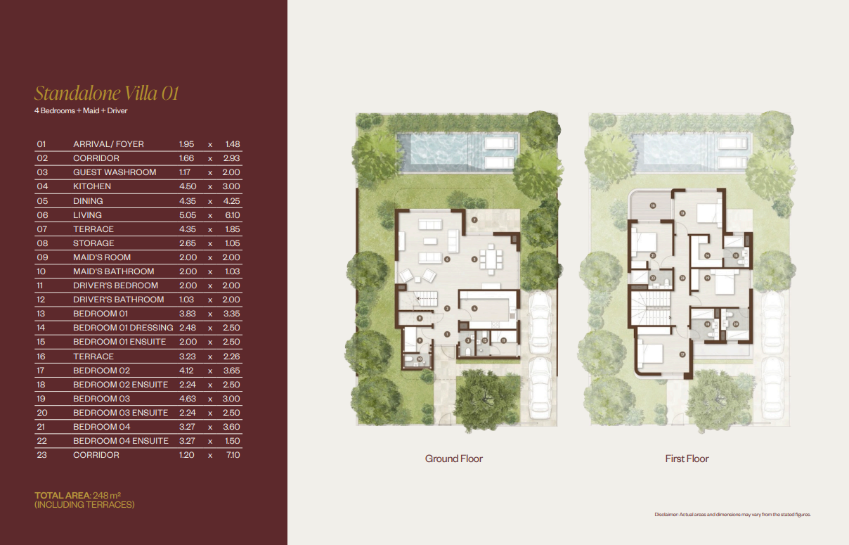 Floor plan for villa at The Hillage