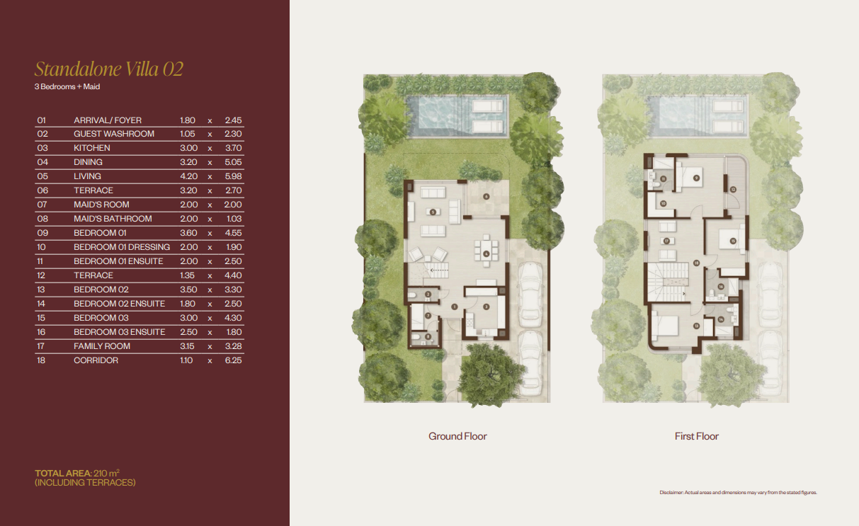 Floor plan for villa at The Hillage