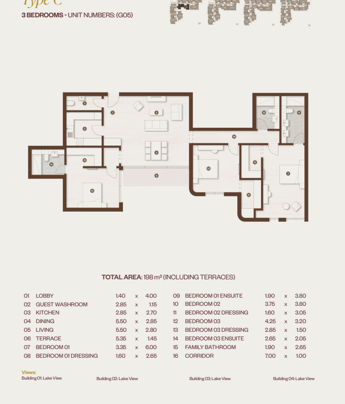 Floor plan for apartment at The Hillage