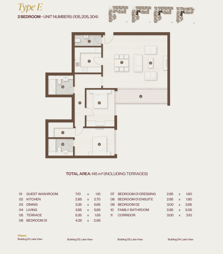 Floor plan for apartment at The Hillage