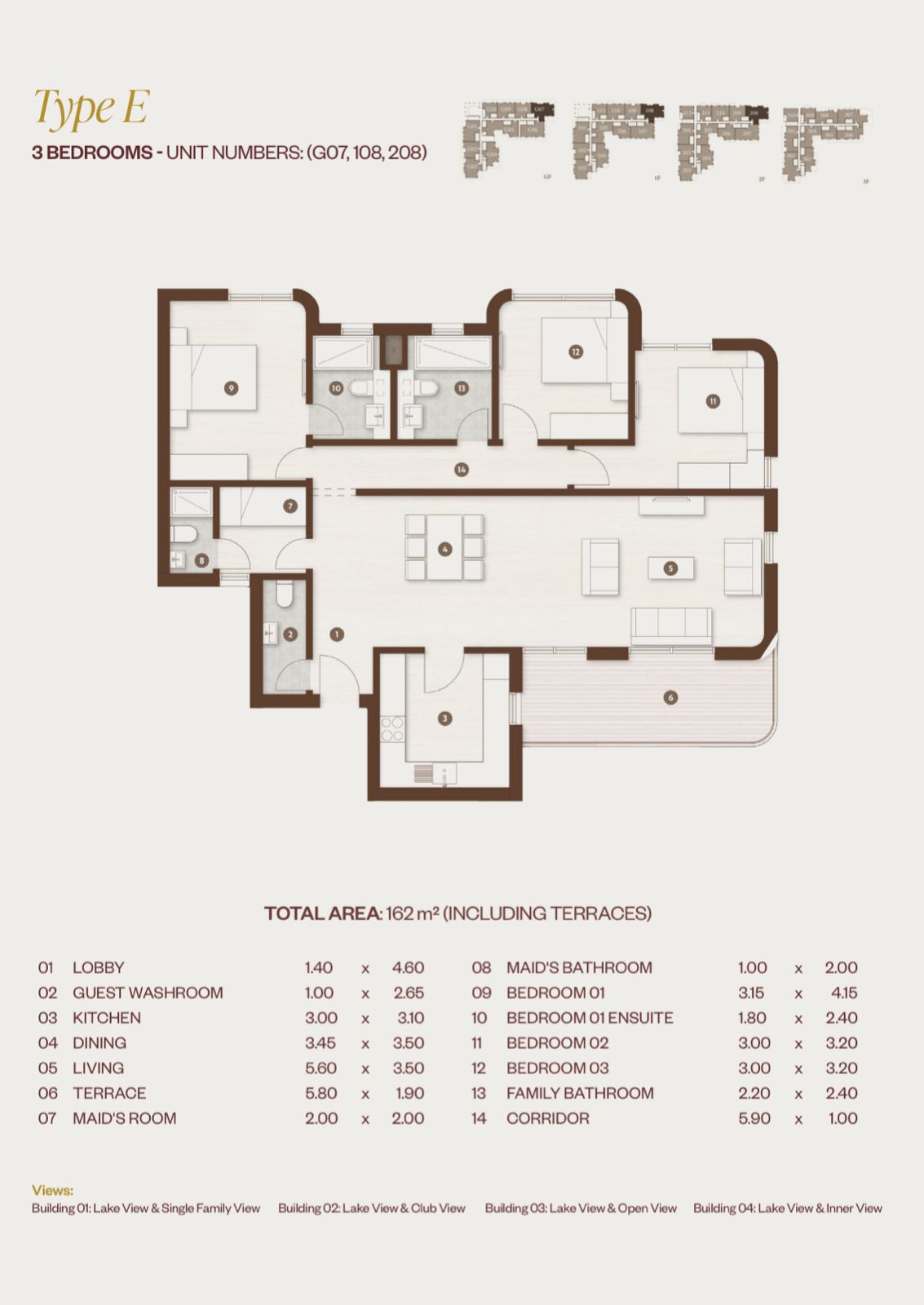 Floor plan for apartment at The Hillage