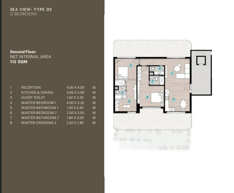 Floor plan for chalet at Azha North Coast
