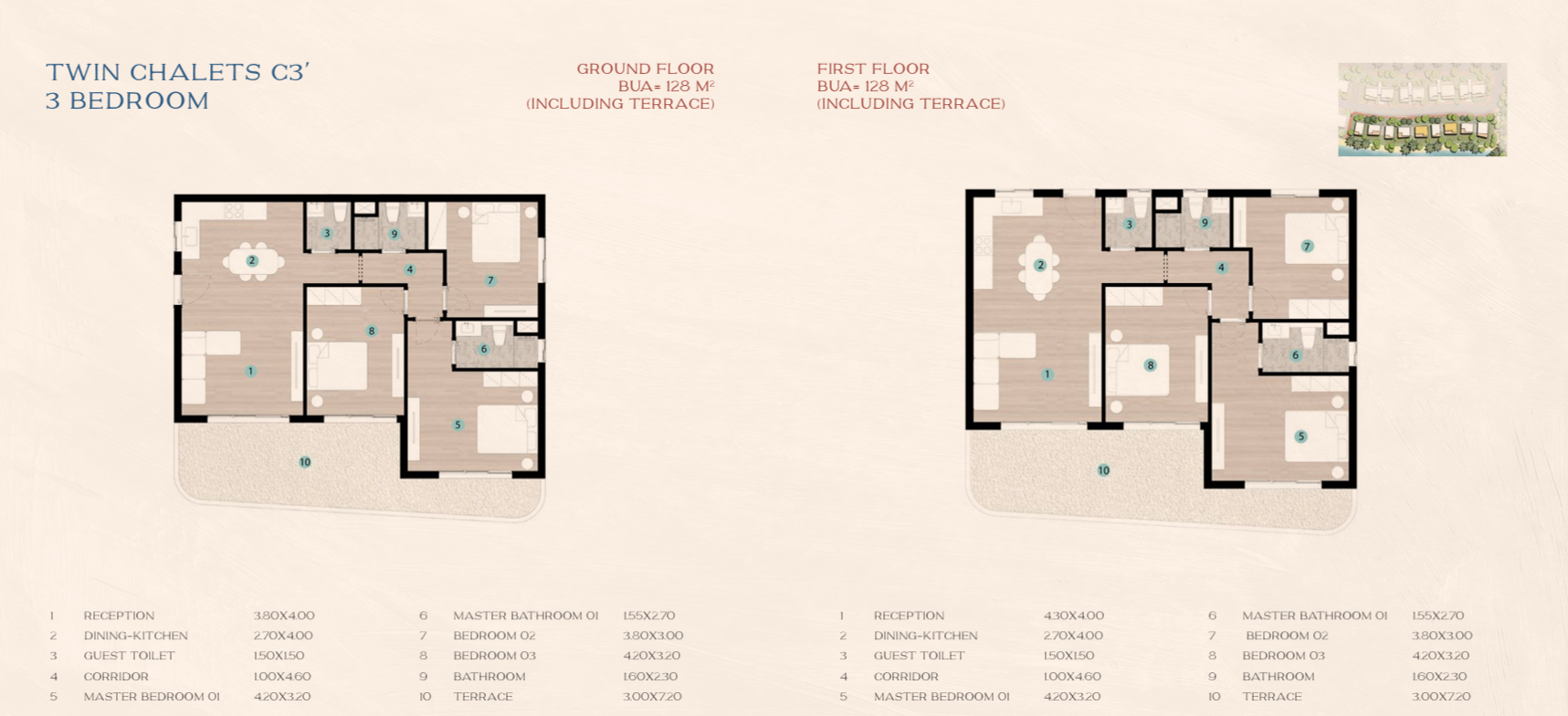 Floor plan for chalet at Azha North Coast