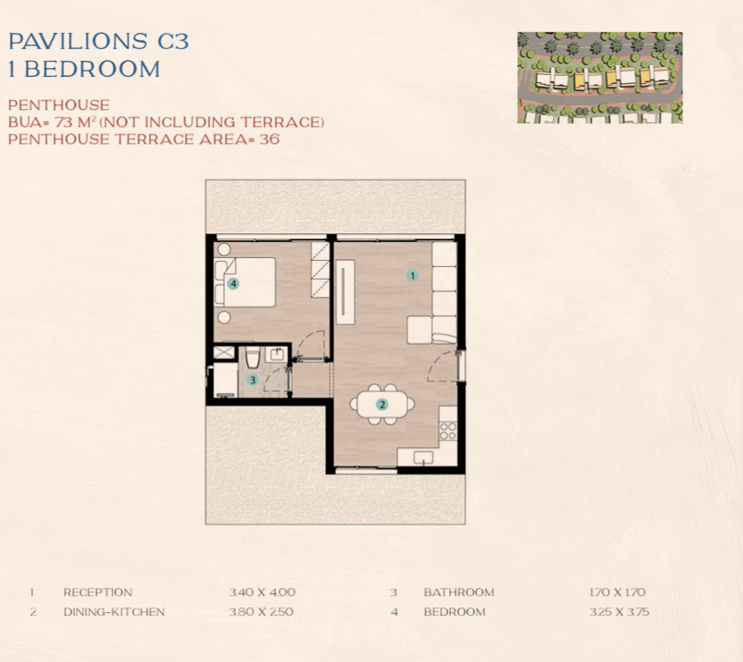 Floor plan for apartment at Azha North Coast