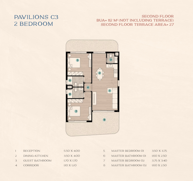 Floor plan for apartment at Azha North Coast