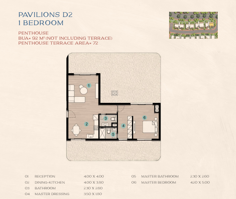 Floor plan for apartment at Azha North Coast