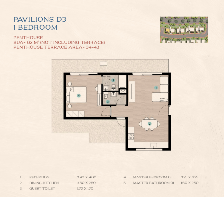 Floor plan for apartment at Azha North Coast
