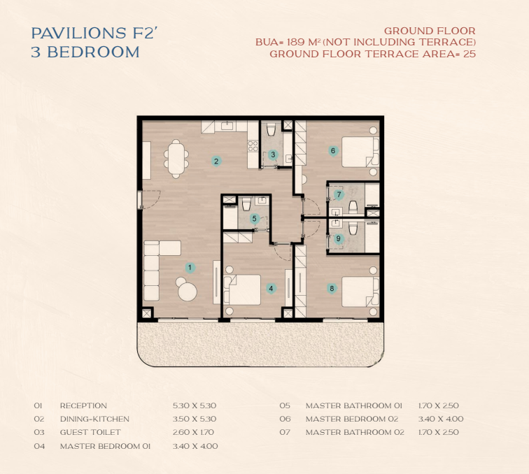 Floor plan for chalet at Azha North Coast
