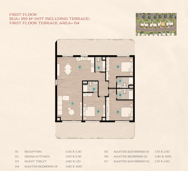 Floor plan for chalet at Azha North Coast