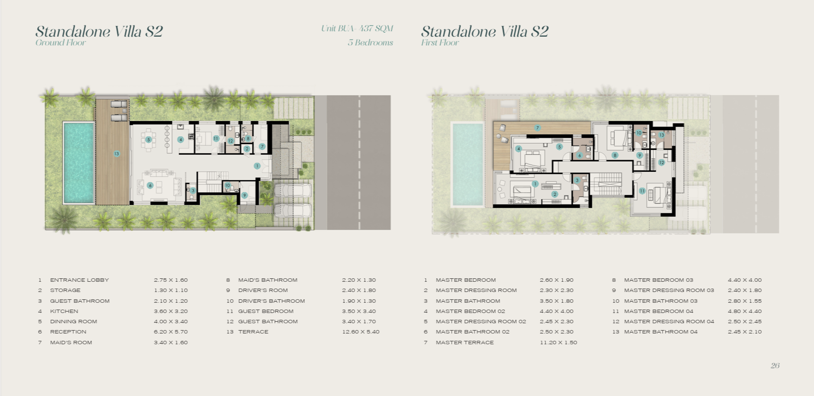 Floor plan for villa at Azha North Coast