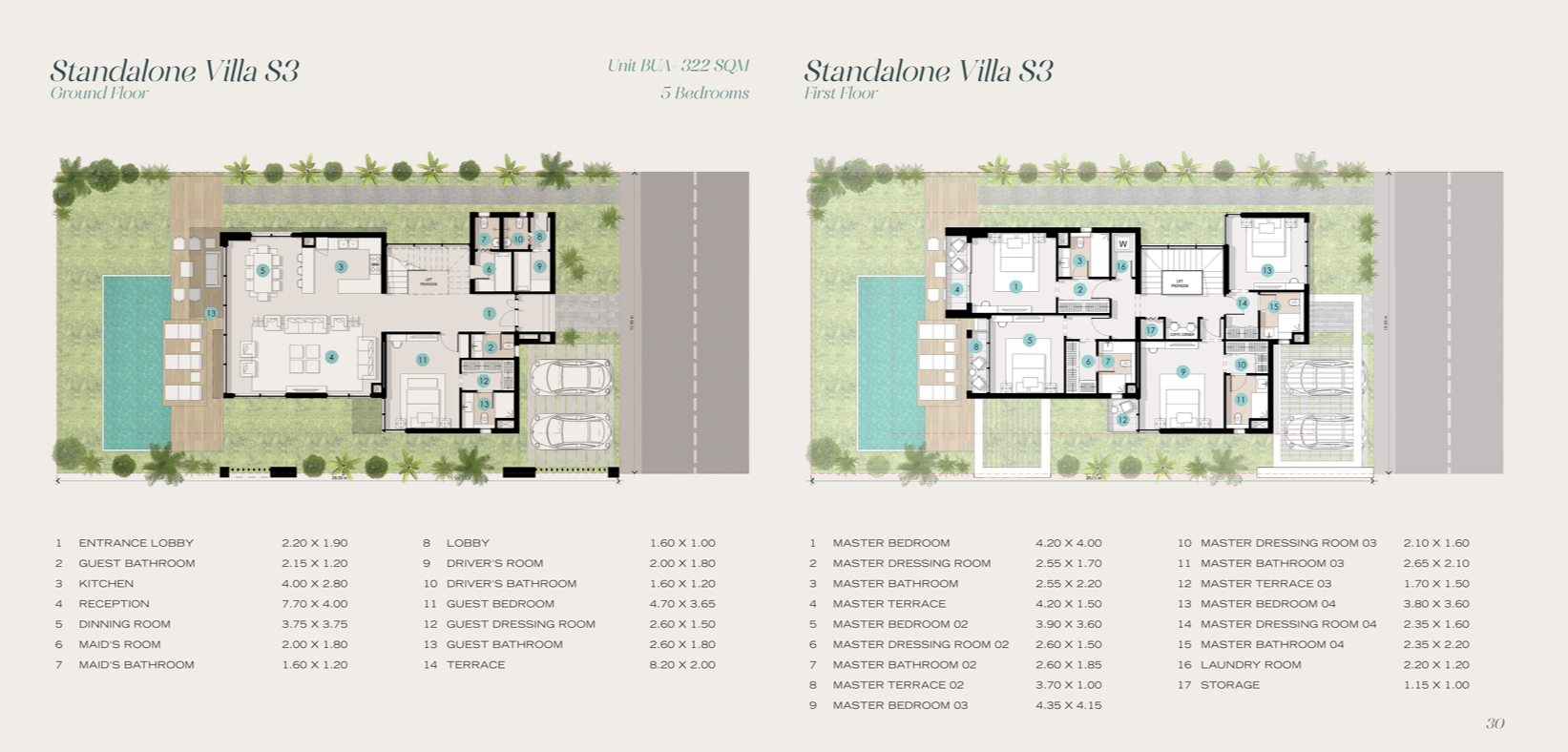 Floor plan for villa at Azha North Coast