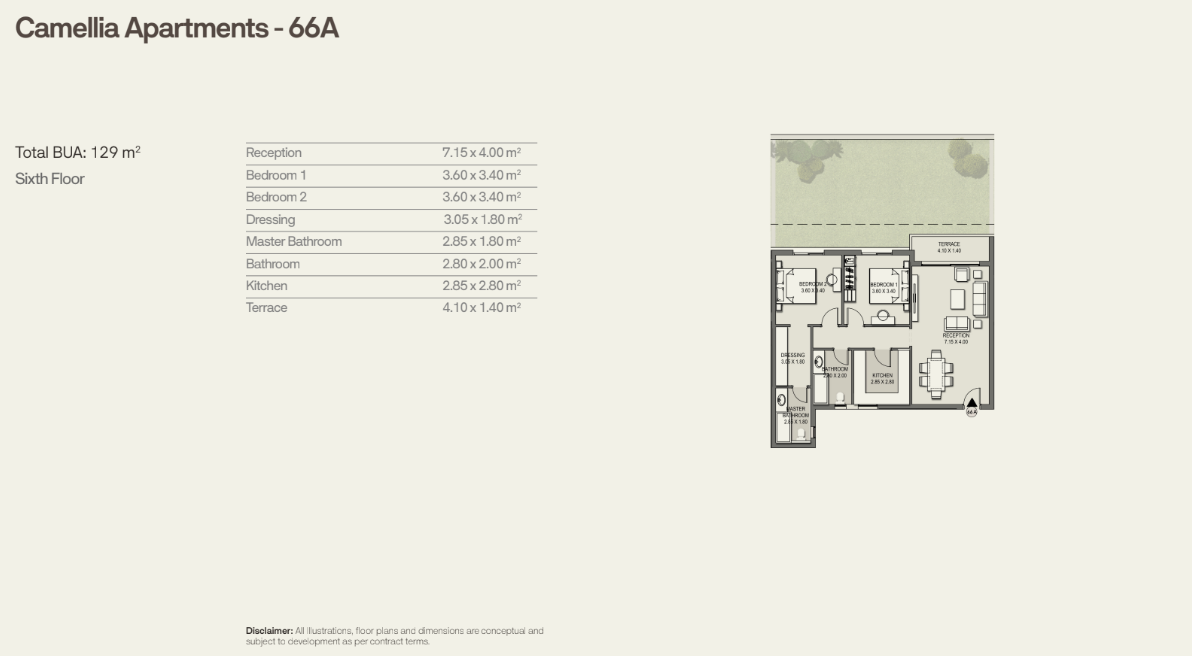 Floor plan for apartment at Origami