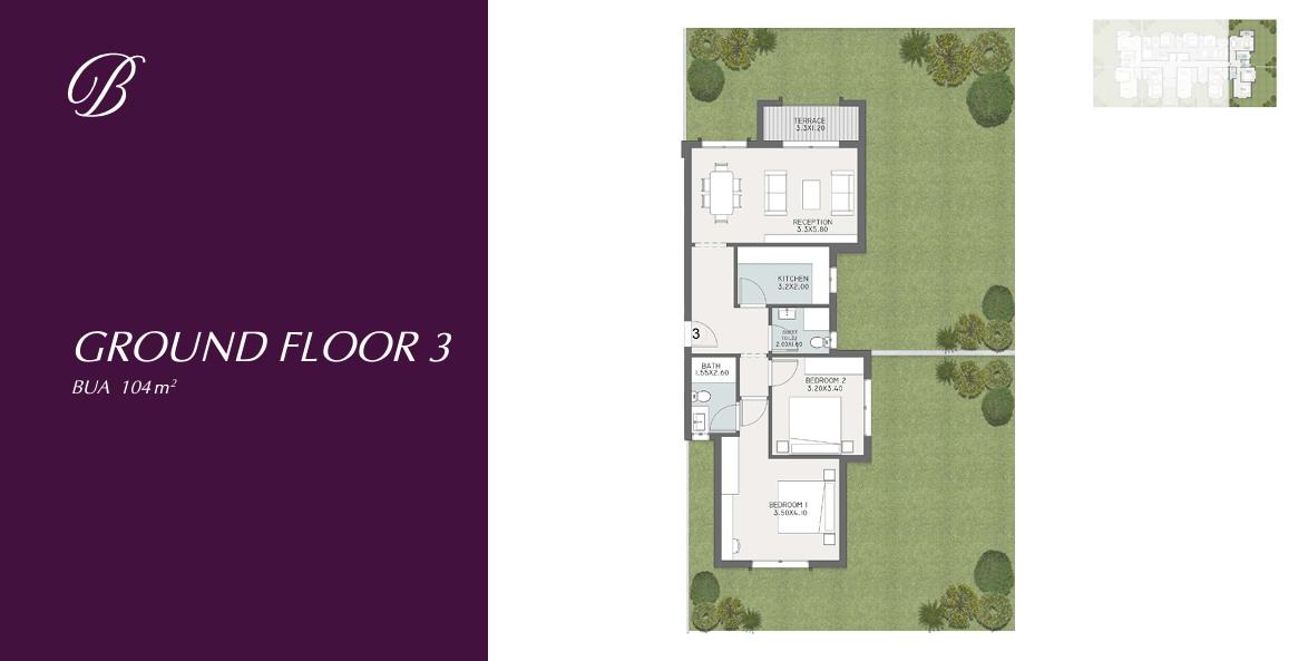 Floor plan for apartment at The Butterfly