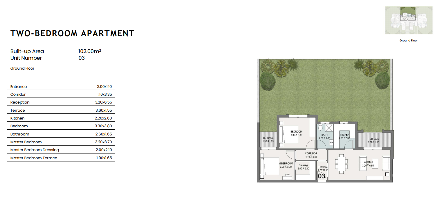 Floor plan for apartment at ELM Tree - Sarai