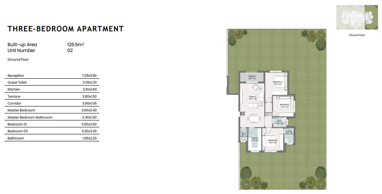Floor plan for apartment at ELM Tree - Sarai