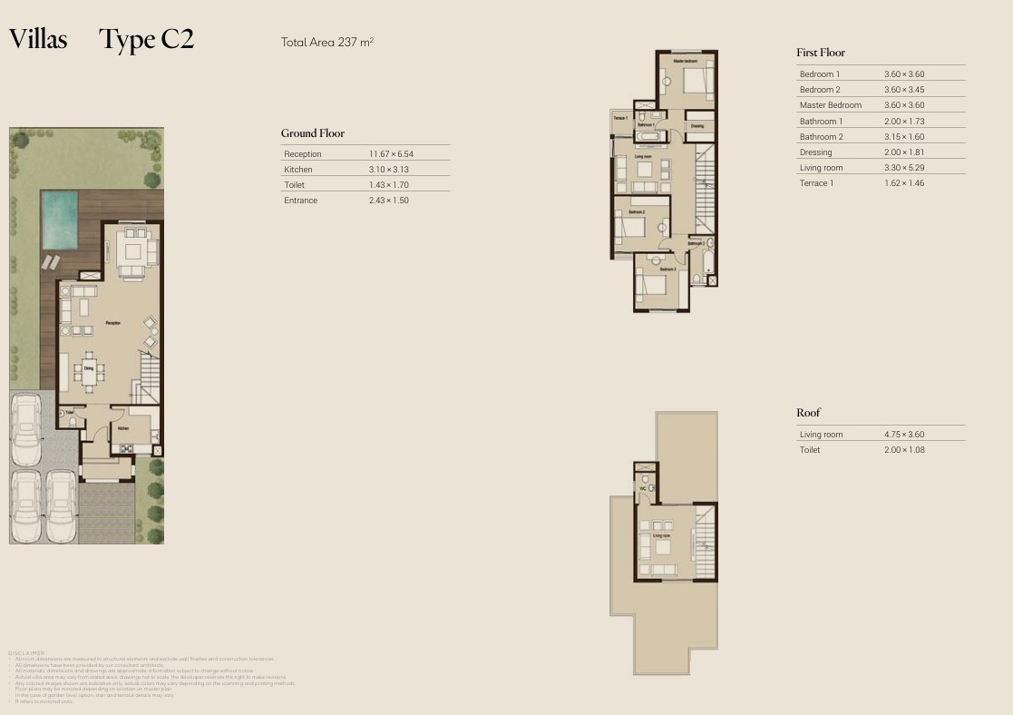 Floor plan for villa at Sarai