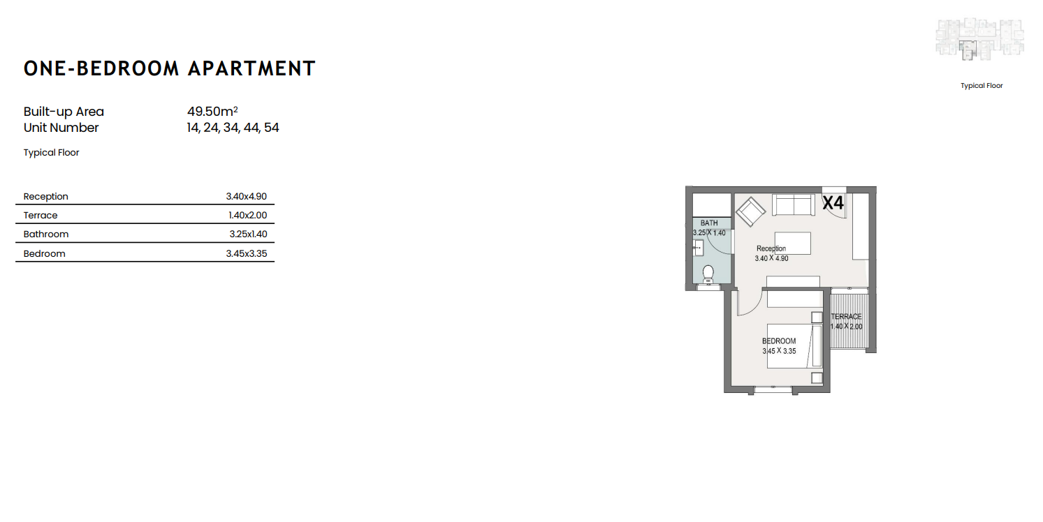 Floor plan for apartment at ELM Tree - Sarai