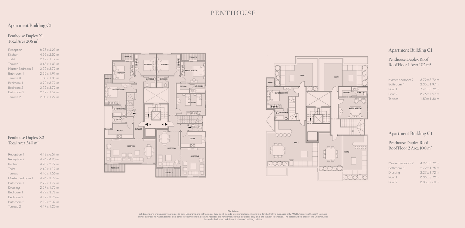 Floor plan for penthouse at S1-Taval
