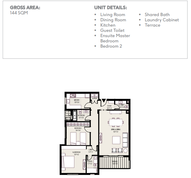 Floor plan for apartment at Plateau District 5