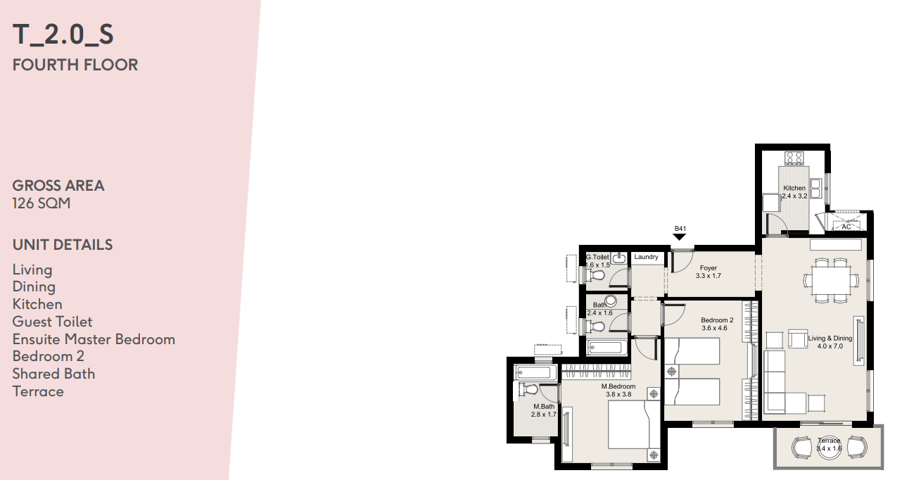 Floor plan for apartment at D Parks New Cairo