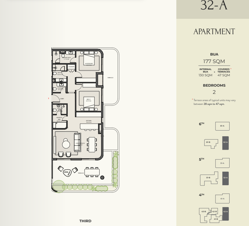 Floor plan for apartment at Crescent Walk