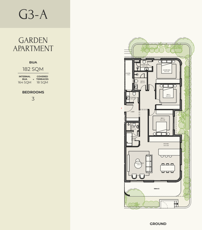 Floor plan for apartment at Crescent Walk
