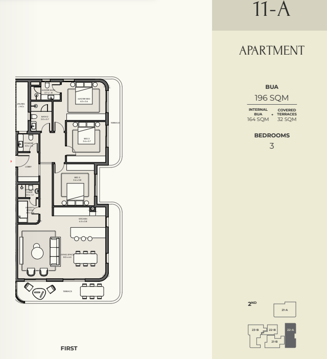Floor plan for apartment at Crescent Walk