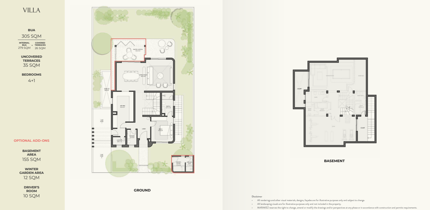 Floor plan for villa at Crescent Walk