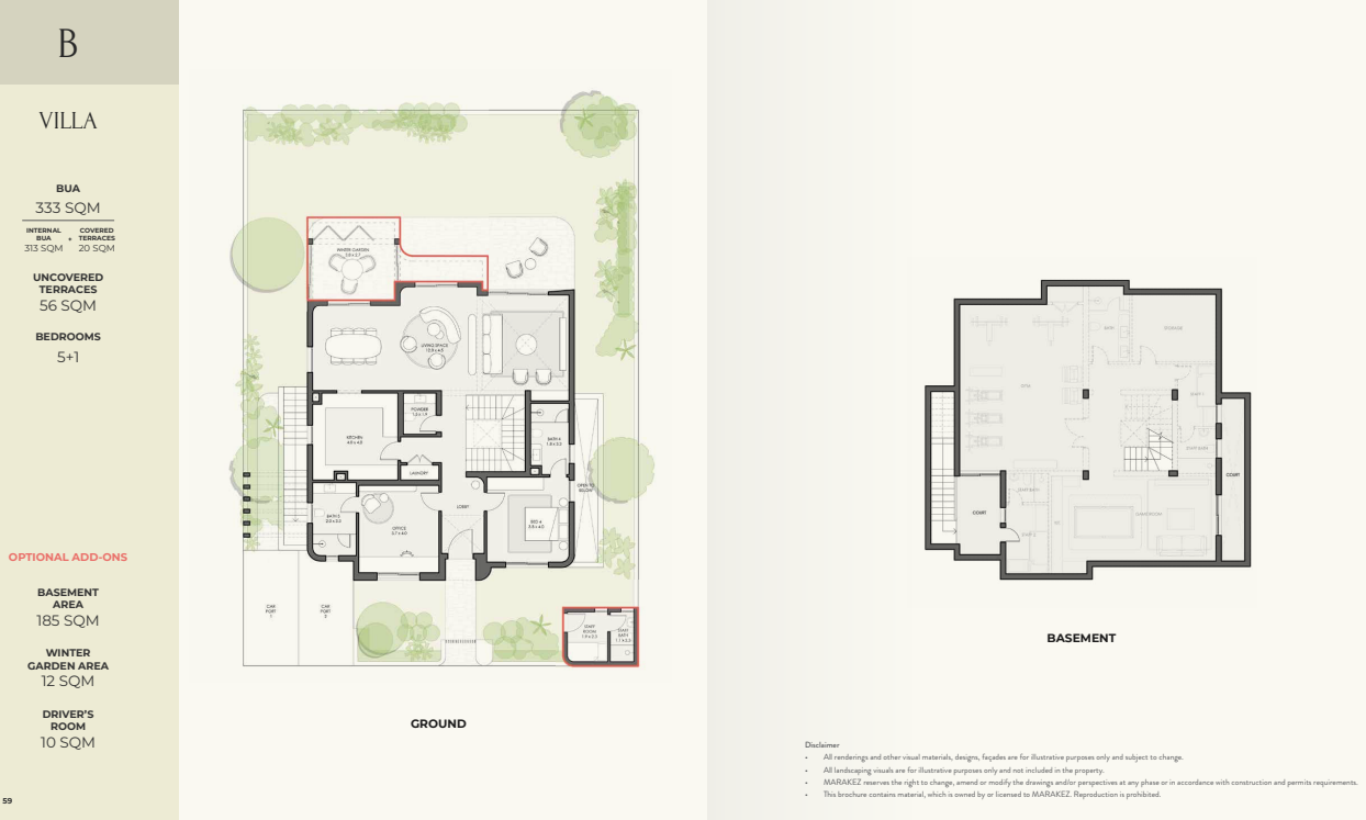 Floor plan for villa at Crescent Walk