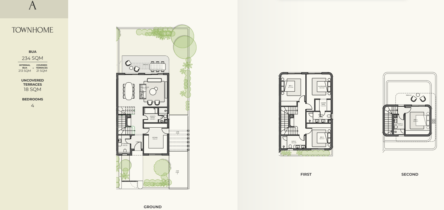Floor plan for townhouse at Crescent Walk