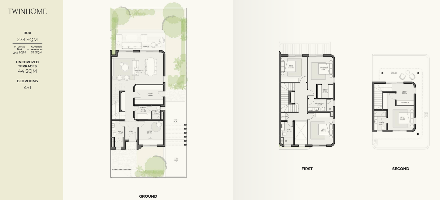 Floor plan for townhouse at Crescent Walk