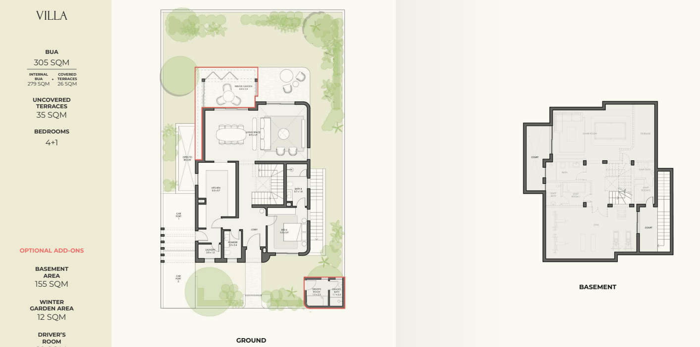 Floor plan for villa at Crescent Walk