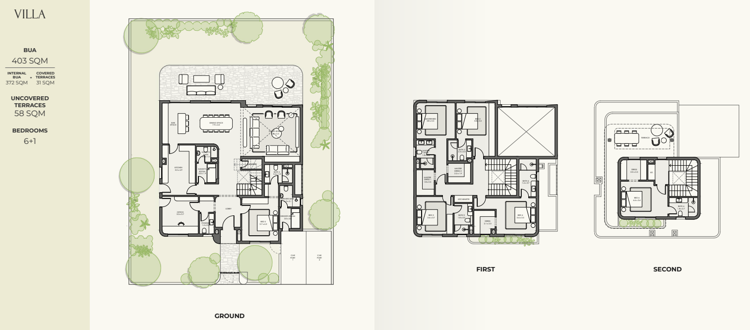 Floor plan for villa at Crescent Walk