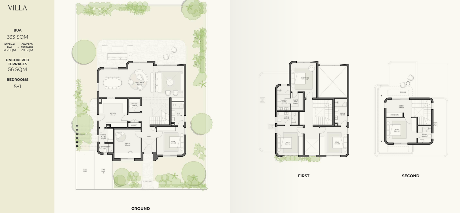 Floor plan for villa at Crescent Walk