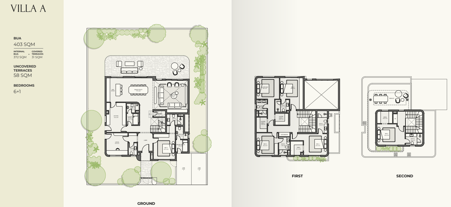 Floor plan for villa at Crescent Walk