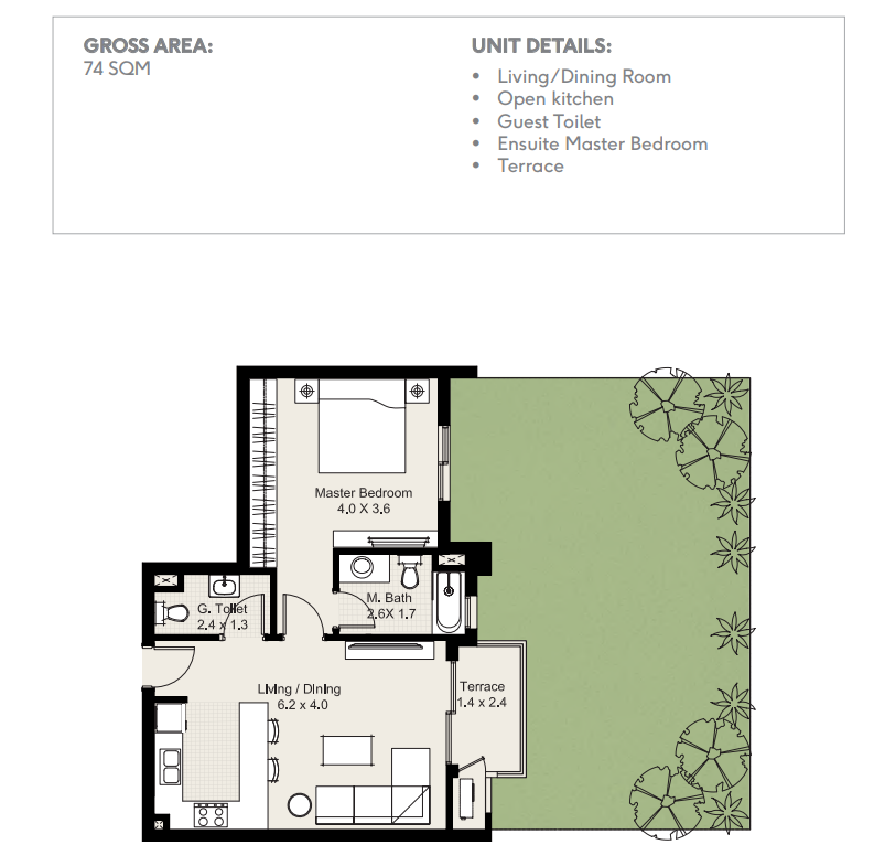 Floor plan for apartment at Plateau District 5