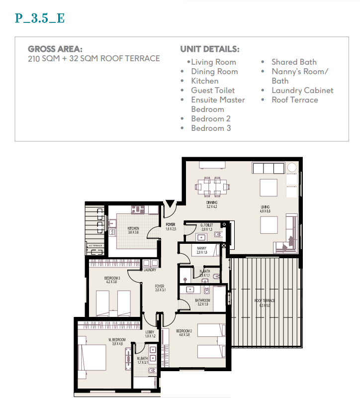 Floor plan for apartment at Plateau District 5