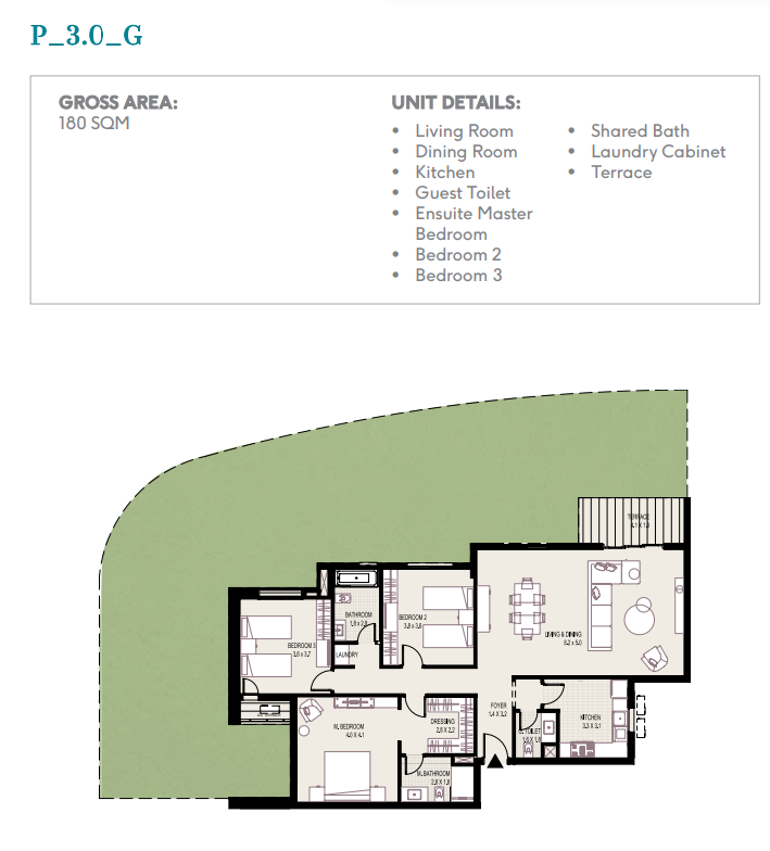 Floor plan for apartment at Plateau District 5