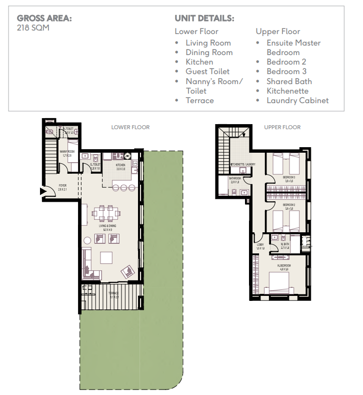 Floor plan for duplex at Plateau District 5