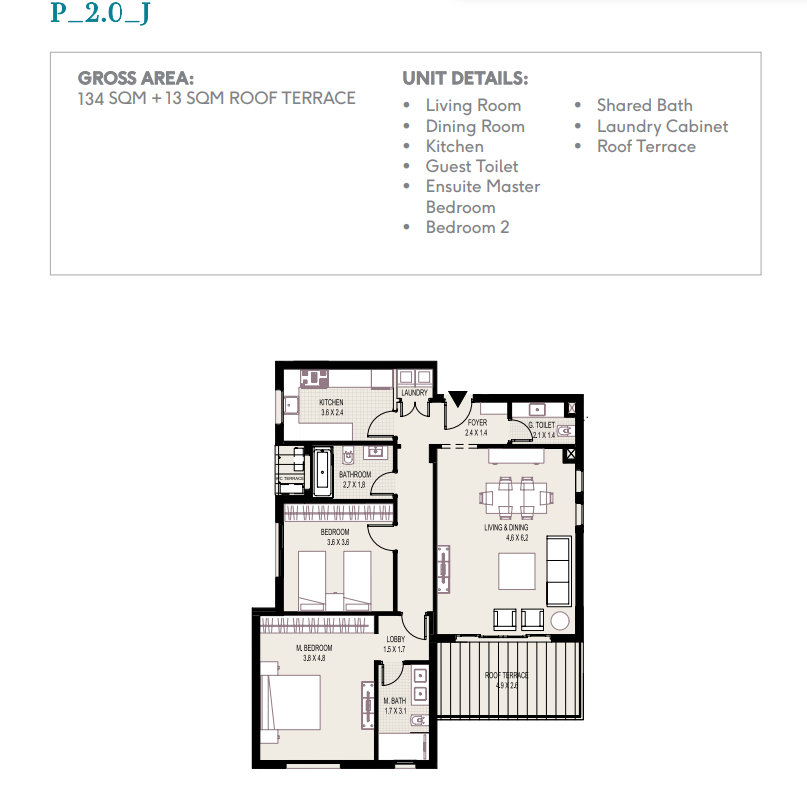 Floor plan for apartment at Plateau District 5