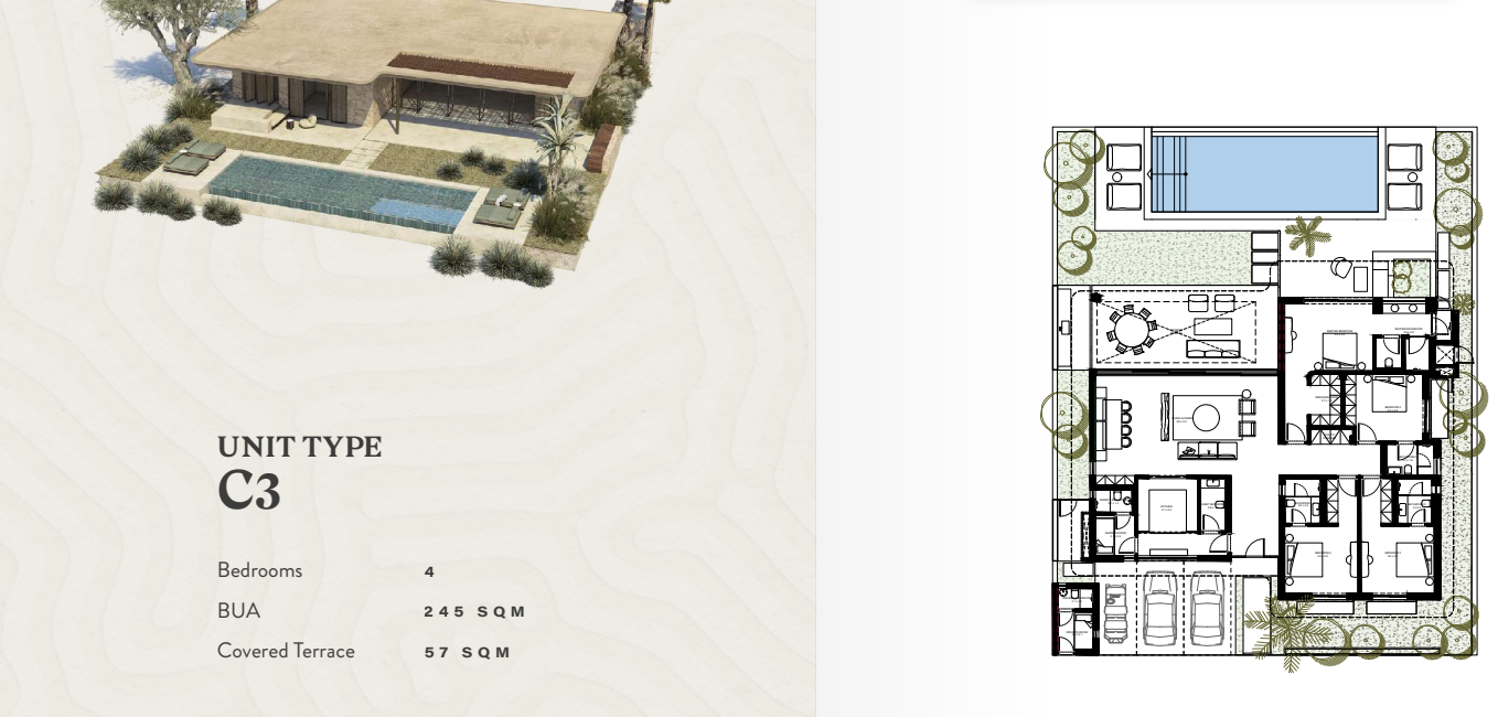 Floor plan for villa at R1-Dunes