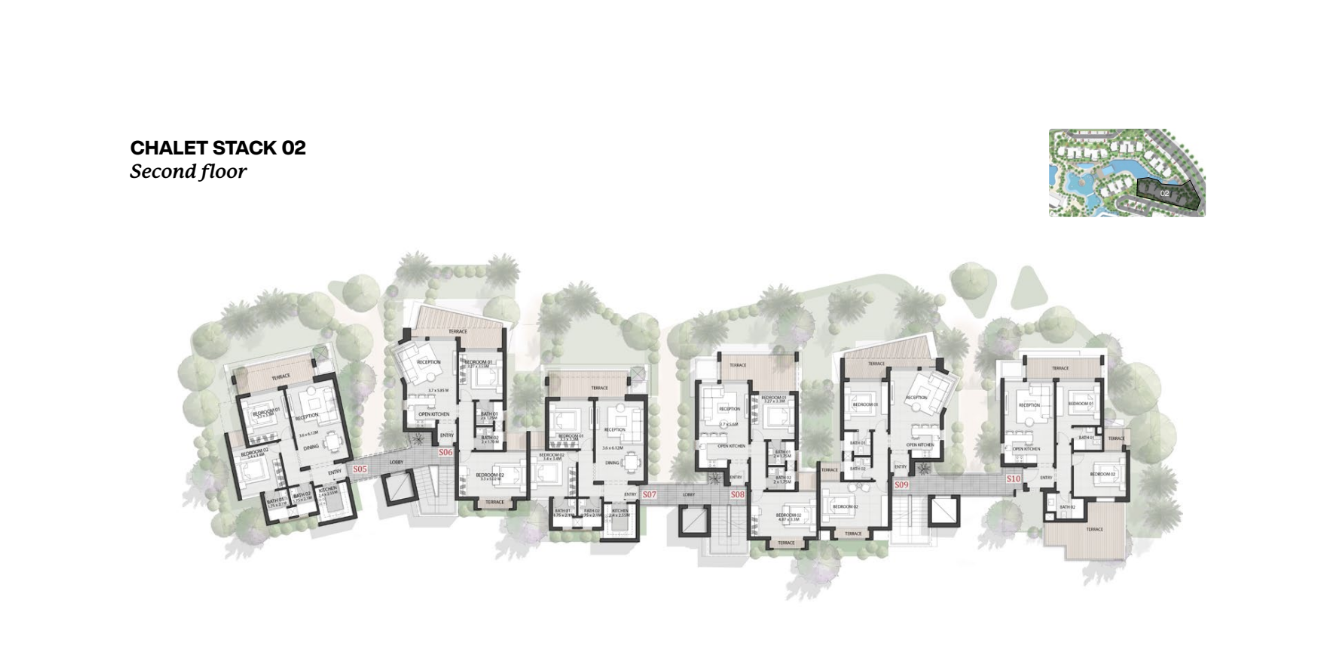 Floor plan for chalet at Rivette - Amwaj