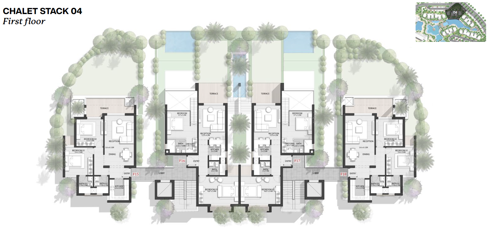 Floor plan for chalet at Rivette - Amwaj