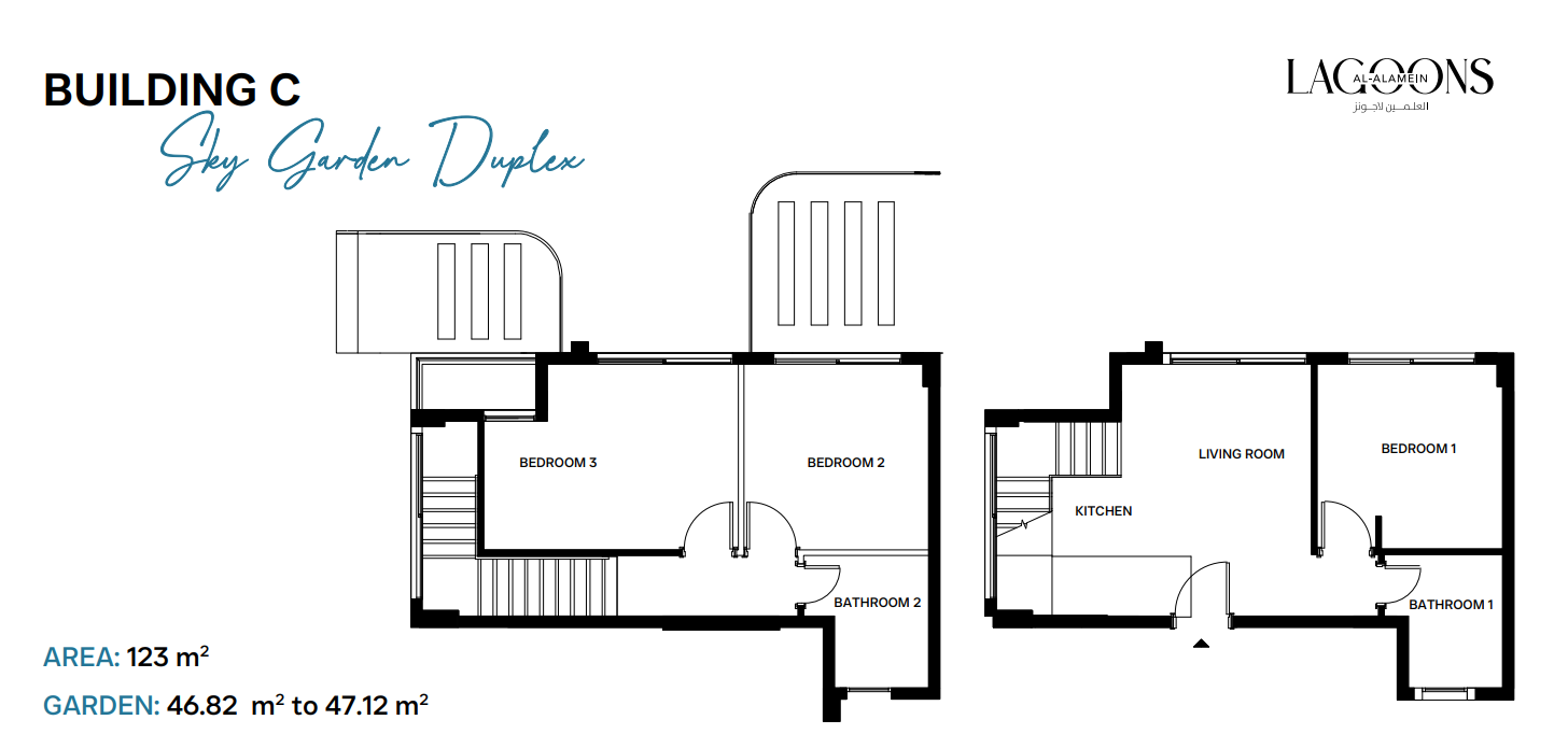 Floor plan for duplex at Lagoons Al Alamin