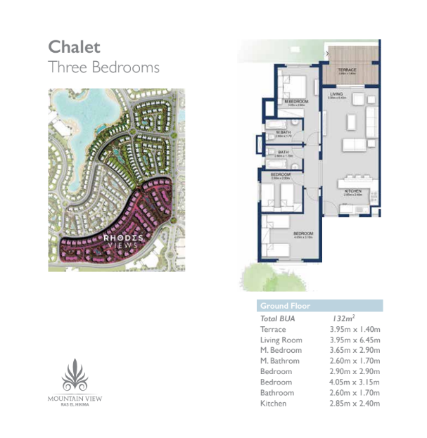 Floor plan for chalet at Rhodes Island