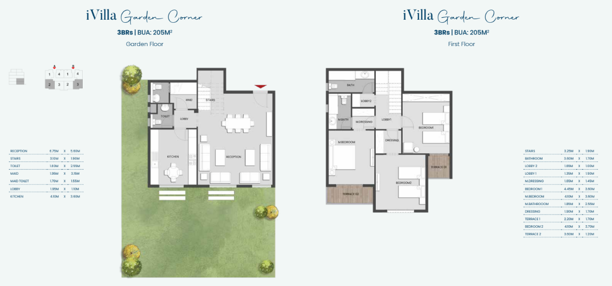 Floor plan for duplex at Aliva Mountain View Mostakbal City