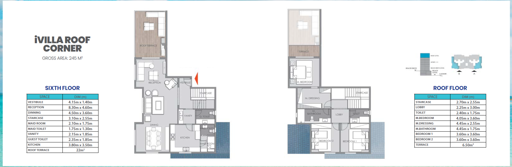 Floor plan for duplex at Lagoon Beach Park Mountain View I City New Cairo