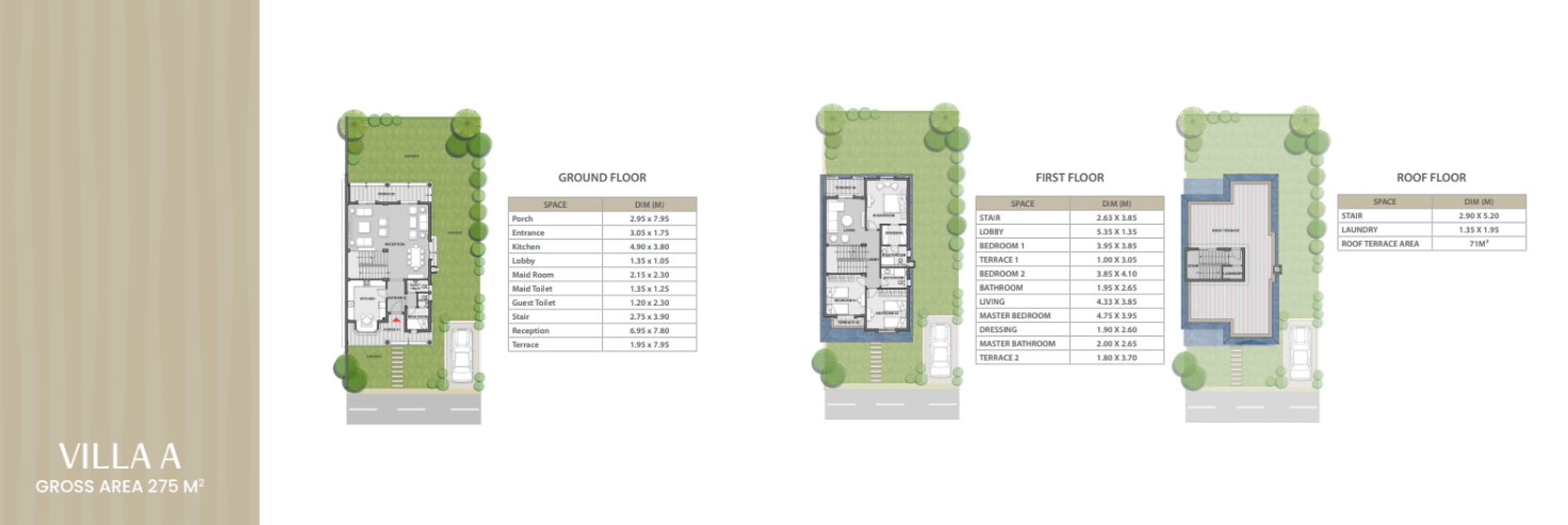 Floor plan for villa at Mountain View 4
