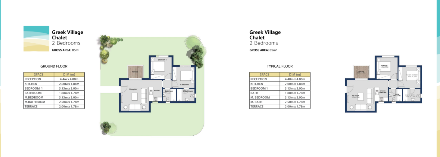 Floor plan for chalet at Evia Mountain View