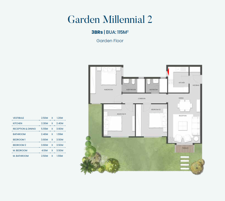 Floor plan for apartment at Aliva Mountain View Mostakbal City